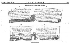  Cópia do Manuscrito, publicada por Christian David Ginsburg em The Athenaeum, em 8 de setembro de 1883