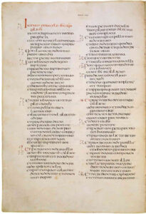 Página do Codex Amiatinus - Evangelho de Marcos, capítulo 1