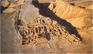 Vista aérea das ruínas de Qumran